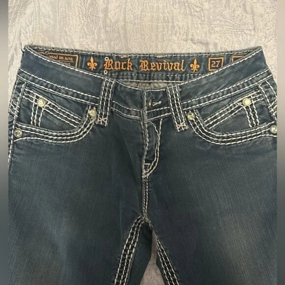 56. Rock Revival Aida Skinny Jeans Sz 27 - Picture 3 of 5